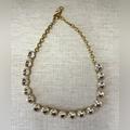 J. Crew Jewelry | J Crew Round White Sapphire Costume Necklace | Color: Gold/White | Size: Os