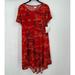 Lularoe Dresses | Lularoe Womens Dress S Carly Short Sleeve Swing Red Orange Geometric. Worn Once | Color: Orange/Red | Size: S