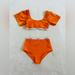 Burberry Swim | Burberry Orange Logo Two Pieces Top And Bottom Swimsuit Size S | Color: Orange | Size: S