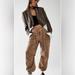 Free People Pants & Jumpsuits | Free People Low Slung Pull On Cord Pants Tie Cord Cinch Hem Tan | Color: Tan | Size: L