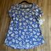 Disney Tops | Disney Lularoe Mickey Mouse Hands Classic T Size Medium Nwt | Color: Blue/White | Size: M