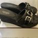 Coach Shoes | Coach Faye Black Wedge Sandals Shoes Women’s 8 Nib | Color: Black/Silver | Size: 8