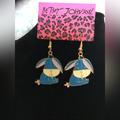 Disney Jewelry | Adorable Disney Betsey Johnson Eyore Pierced Earrings New | Color: Blue/Gold | Size: Os