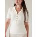 Athleta Tops | Athleta Luxe Seamless Polo Tee T-Shirt Large Magnolia White Cream | Color: Cream/White | Size: L