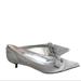 Coach Shoes | Coach Winnie Gray Suede Leather Pointed Toe Kitten Heel Bow Flats Size 7 | Color: Gray | Size: 7