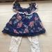 Jessica Simpson Matching Sets | Jessica Simpson Baby Floral Top And Legging Set 6-9 Months | Color: Blue/White | Size: 6-9mb