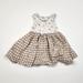 Disney Dresses | Disney Junior Minnie Mouse Pointelle Floral Plaid Sleeveless Dress Sz 18m | Color: Brown/White | Size: 18mb