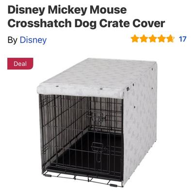 Disney Dog | Disney Mickey Mouse Gray Cross Hatch Dog Crate Cover 36”L 23”W 25” H | Color: Gray/Silver | Size: Medium