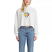 Levi's Tops | Levi's Women's Cropped Graphic Hoodie Sweatshirt Long Sleeve Size Xl White | Color: White | Size: Xl