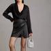Anthropologie Dresses | Anthropologie Maeve Plunge Faux Leather Dress Nwt Sz 4 | Color: Black | Size: 4