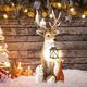FUFRE Garden Ornaments Outdoor, Christmas Decoration Deer with LED Lantern, LovelyGarden Gifts, Garden Statues for Patio,Balcony,Yard,Lawn-Unique Gifts (with lights)