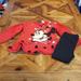 Disney Matching Sets | Disney Minnie Mouse 2 Pc Outfit | Color: Black/Red | Size: 3tg