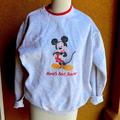 Disney Tops | Disney Mickey Mouse Embroidered Layered Crewneck Sweatshirt | Color: Gray | Size: Lp