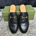 Gucci Shoes | Gucci Women’s Princetown Leather Slipper Loafers Black Size 37.5 (Us 6.5) | Color: Black/Gold | Size: 37.5
