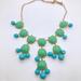 J. Crew Jewelry | J. Crew Faux Jade & Turquoise Necklace Statement Bubble Bauble Bold Gold Tone | Color: Gold/Green | Size: Os