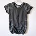 Athleta Tops | Athleta Fastest Track Fitted Track Ruching T-Shirt Fitted 349662 Camo M | Color: Gray | Size: M