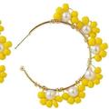 Free People Jewelry | Free People Bohemian Beaded Tassel Earrings | Color: Yellow | Size: Os