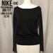 Nike Tops | Euc Nike Drifit Long Sleeve T-Sz Xs-Black-Wider Neck | Color: Black/Gray | Size: Xs