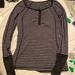 Lululemon Athletica Tops | Lululemon Long Sleeve Running Shirt Top With Snaps! Size 6 | Color: Black/Gray | Size: 6