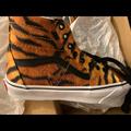 Vans Shoes | New! Vans Sk8 Hi Tapered Skate Shoe - Tiger Print Men’s 6.5/Women’s 8 | Color: Black/Orange | Size: 8