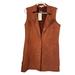 Anthropologie Jackets & Coats | Anthropologie Solitaire Burnt Orange Faux Suede Long Vest Nwt Size L | Color: Brown/Orange | Size: L