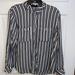 Anthropologie Tops | Anthropologie Sanctuary Button Up Stripped Top Shirt Front Pockets Size Large | Color: Black/White | Size: L