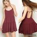 Brandy Melville Dresses | Brandy Melville Jada Ruffle Low Back Mini Dress Maroon/Burgundy - Os | Color: Red | Size: One Size