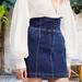 Free People Skirts | Free People High Waist Lace Up Stretch Pencil Denim Skirt | Color: Blue | Size: 6