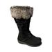 American Eagle Outfitters Shoes | American Eagle Knee High Boots Black Faux Fur Faux Suede Lace Up Women’s 6 Y2k | Color: Black/Gray | Size: 6