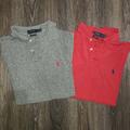 Polo By Ralph Lauren Shirts | Lot Of 2 Ralph Lauren Mens Short Sleeve Gray & Red Logo Polo Shirt Size Xl | Color: Gray/Red | Size: Xl