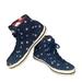 Kate Spade Shoes | Kate Spade X Keds Collaboration Navy And Silver Metallic Polka Dot Hi Tops Sz 7 | Color: Blue/Silver | Size: 7