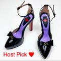 Gucci Shoes | Gucci Black Patent Leather Bow Spike Red Heel Pump With Box | Color: Black/Red | Size: 9