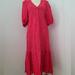 Zara Dresses | Gorgeous Embroidered Pink Dress | Color: Pink/Red | Size: S