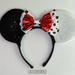 Disney Accessories | Disney Cruella De Vil Ears Headband | Color: Black/Red | Size: Os