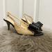 Kate Spade Shoes | Kate Spade Leather Ribbon Slingback Heels Sz 6.5 | Color: Black/Cream | Size: 6.5