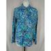 Lilly Pulitzer Tops | Lilly Pulitzer Sneak A Beak Bennet Blue Sea View Rayon Voile Button Shirt Small | Color: Blue/Green | Size: S