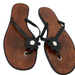 Coach Shoes | Coach Lucie Daisy Black Leather Flip Flop Womens Signature Sandals Shoes Size 7 | Color: Black | Size: 7