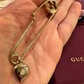 Gucci Jewelry | Gucci Single Safety Pin Earring With Heart | Color: Gold | Size: Os