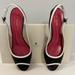 Kate Spade Shoes | Kate Spade Open Toe Sling Back Kitten Heel Size 6m | Color: Black/White | Size: 6