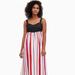 Kate Spade Dresses | Kate Spade Gardenside Stripe Midi Dress Size M | Color: Red/White | Size: M