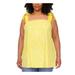 Michael Kors Tops | Michael Kors Womens Yellow Printed Sleeveless Square Neck Tank Top Plus 4x | Color: Yellow | Size: 4x