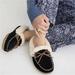 J. Crew Shoes | 2022 J Crew Lodge Moccasins Slippers Black Suede Leather Faux Fur Lined 8 | Color: Black/Cream | Size: 8