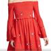 Free People Dresses | Free People Counting Daisies Embroidered Off The Shoulder Dress. | Color: Orange/Red | Size: M