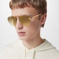 Louis Vuitton Accessories | Louis Vuitton Goldtone 'Clockwise' Aviator Sunglasses | Color: Brown/Gold | Size: Os