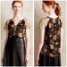 Anthropologie Tops | Anthropologie Hd In Paris Floral Lace Top | Color: Black/Gold | Size: 4