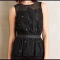 Anthropologie Tops | Anthropologie Meadow Rue Lace Peplum Top | Color: Black | Size: S