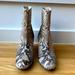 Free People Shoes | Gorgeous Free People Snakeskin Print Leather Boots. Size 39 1/2. | Color: Black/Cream | Size: 39 1/2