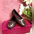 Tory Burch Shoes | Brand New Tory Burch Ballet Flat Malbec/Gold 600 Quilted Minnie Nappa Leather! | Color: Red | Size: 6