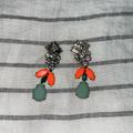 J. Crew Jewelry | Gorgeous J. Crew Crystal And Enamel Gemstone Earrings | Color: Orange/Silver | Size: Os