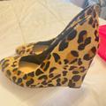 Jessica Simpson Shoes | Cheetah Animal Wedge Heels 8.5 Ladies Shoes | Color: Black | Size: 8.5